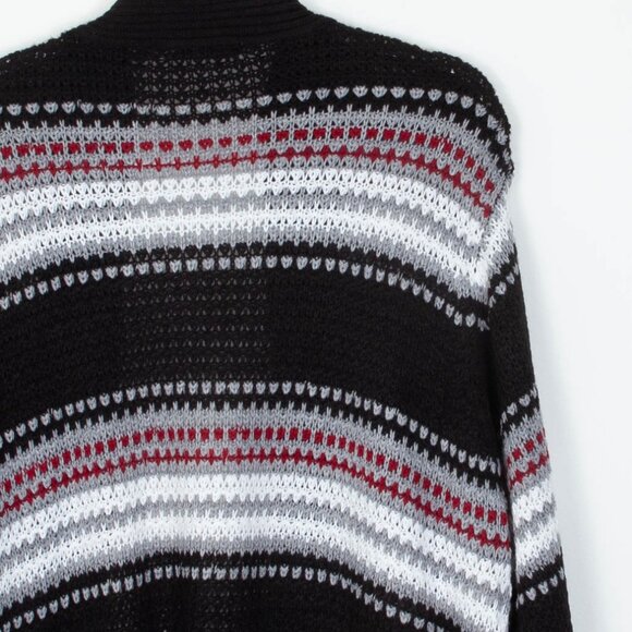 Jason Maxwell Womens Striped Open Front Long‎ Cardigan Size 2X Cozy Boho - Picture 6 of 6